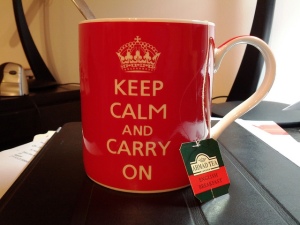 Mug labelled Keep Calm and Carry On